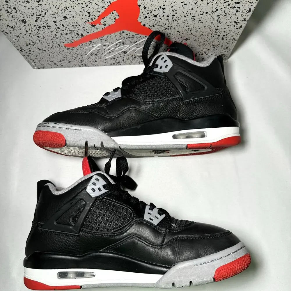 Size 7 - Nike Air Jordan 4 Retro GS Bred Reimagined Men's Shoes